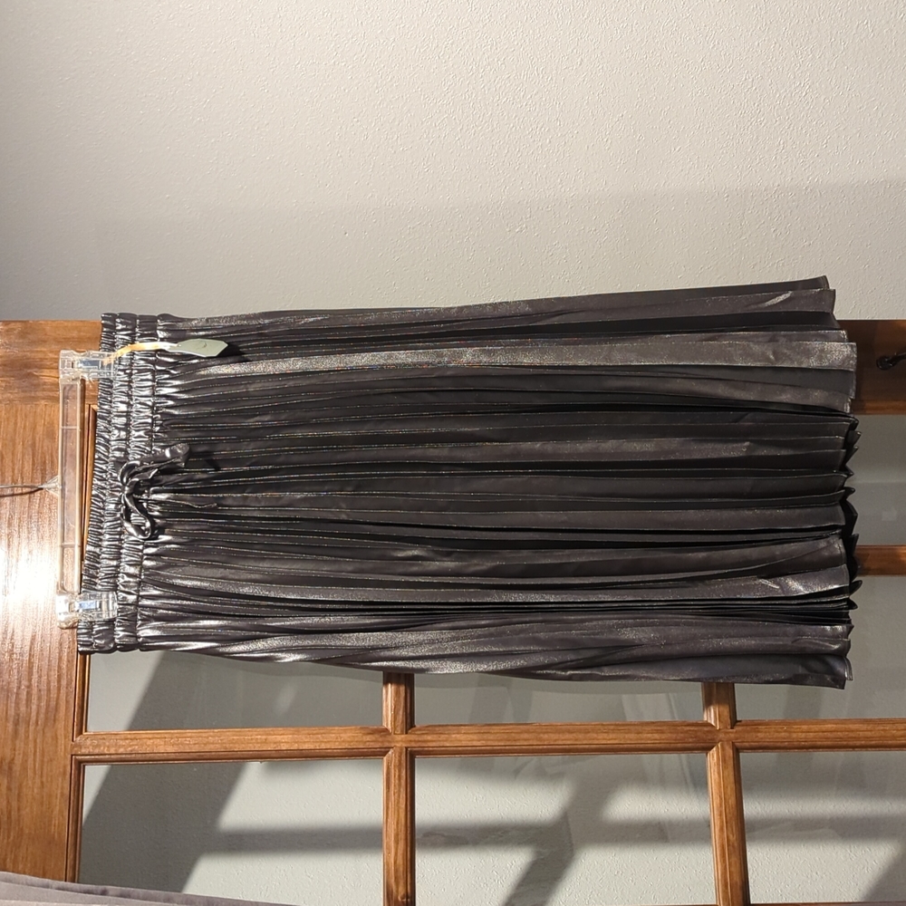 Ryegrass Silver Pleated Skirt Size Medium